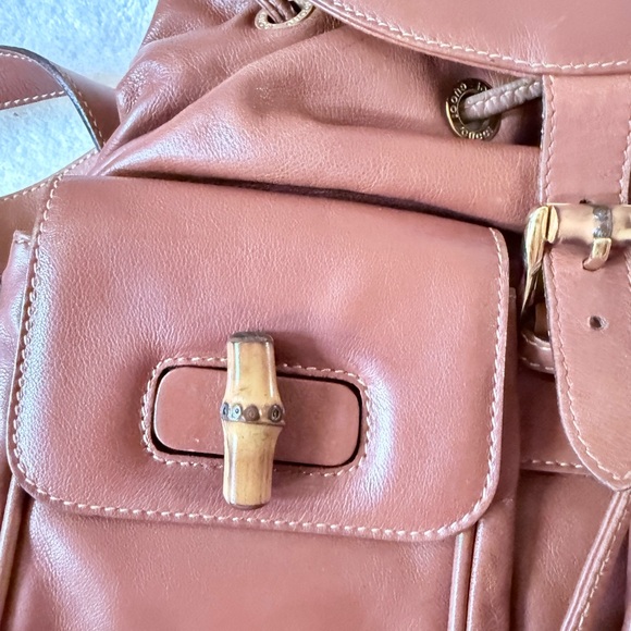 Authentic Gucci Brown Leather Backpack - Picture 3 of 16